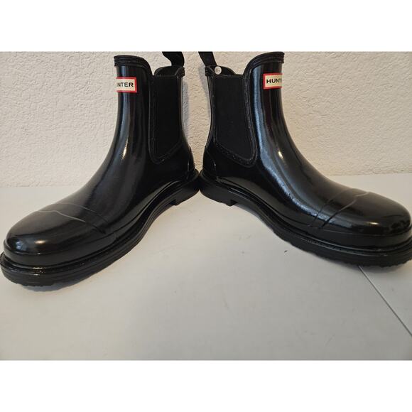NEW Hunter Commando Chelsea Gloss Boot Women SZ 11 Block Heel Flexible G - Picture 5 of 11